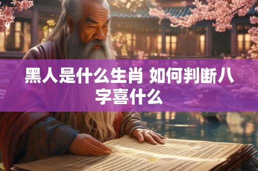 黑人是什么生肖 如何判断八字喜什么