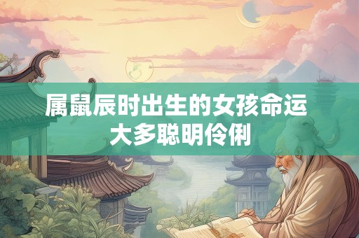 属鼠辰时出生的女孩命运 大多聪明伶俐