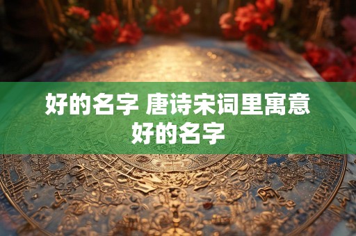 好的名字 唐诗宋词里寓意好的名字