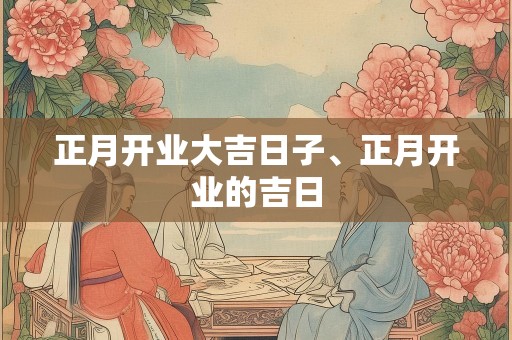 正月开业大吉日子、正月开业的吉日