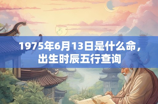 1975年6月13日是什么命，出生时辰五行查询