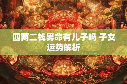 四两二钱男命有儿子吗 子女运势解析