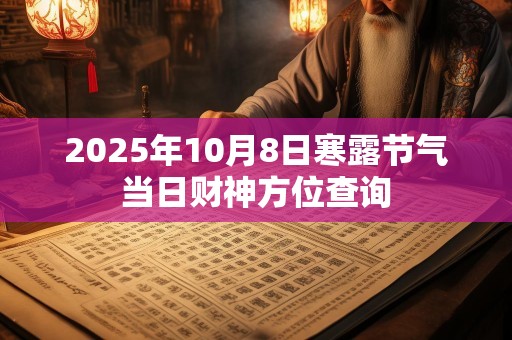 2025年10月8日寒露节气当日财神方位查询