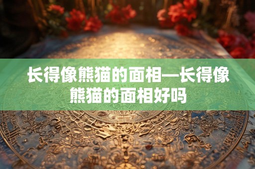 长得像熊猫的面相—长得像熊猫的面相好吗