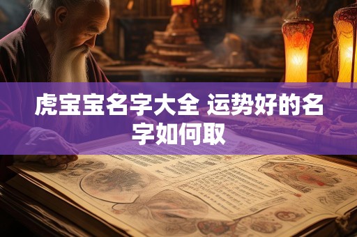 虎宝宝名字大全 运势好的名字如何取