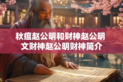 秋瘟赵公明和财神赵公明 文财神赵公明财神简介