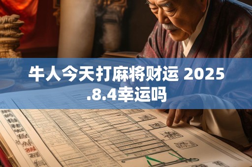牛人今天打麻将财运 2025.8.4幸运吗