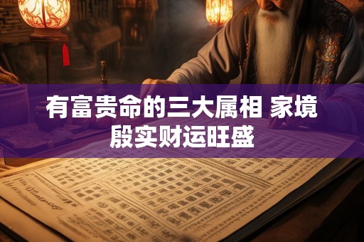 有富贵命的三大属相 家境殷实财运旺盛