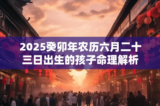 2025癸卯年农历六月二十三日出生的孩子命理解析