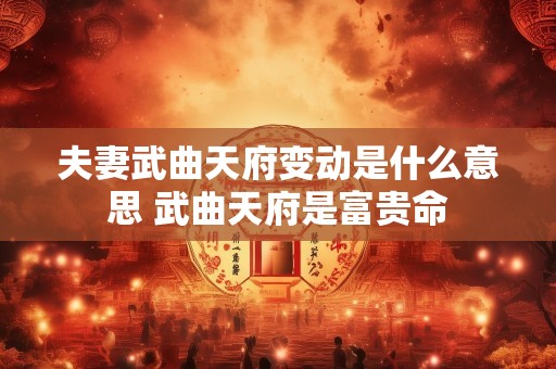 夫妻武曲天府变动是什么意思 武曲天府是富贵命