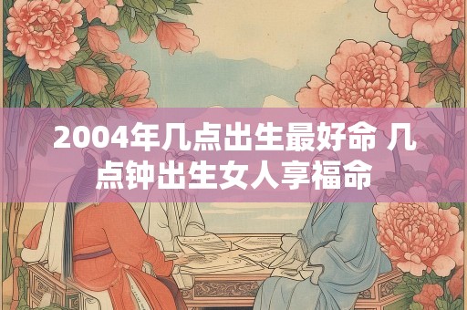 2004年几点出生最好命 几点钟出生女人享福命