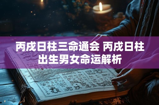 丙戌日柱三命通会 丙戌日柱出生男女命运解析