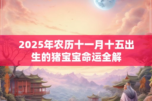 2025年农历十一月十五出生的猪宝宝命运全解