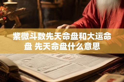 紫微斗数先天命盘和大运命盘 先天命盘什么意思