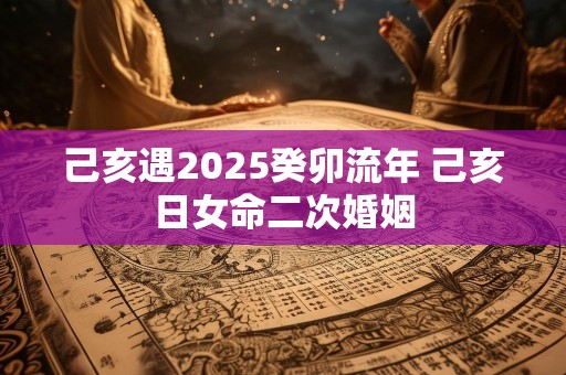 己亥遇2025癸卯流年 己亥日女命二次婚姻