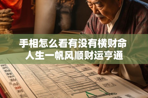 手相怎么看有没有横财命 人生一帆风顺财运亨通