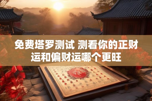 免费塔罗测试 测看你的正财运和偏财运哪个更旺