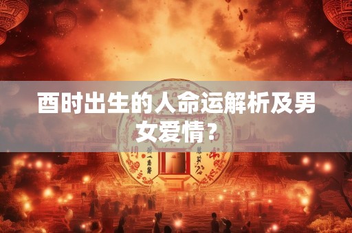 酉时出生的人命运解析及男女爱情？