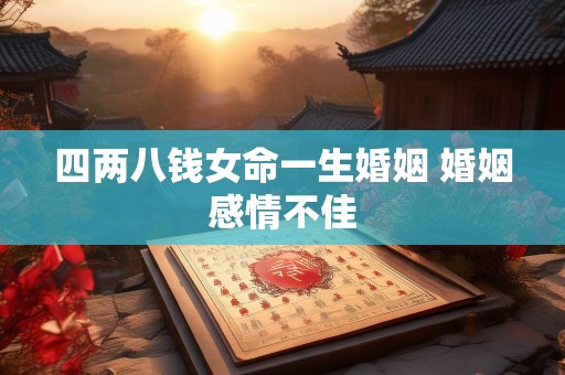 四两八钱女命一生婚姻 婚姻感情不佳