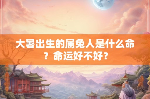 大暑出生的属兔人是什么命？命运好不好？