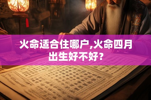 火命适合住哪户,火命四月出生好不好？