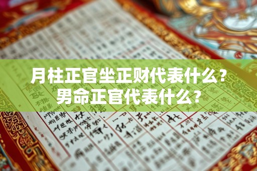 月柱正官坐正财代表什么？男命正官代表什么？