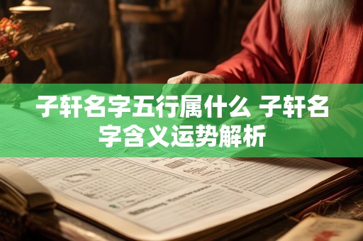 子轩名字五行属什么 子轩名字含义运势解析