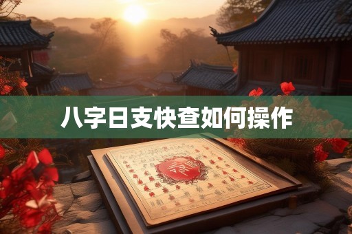 八字日支快查如何操作