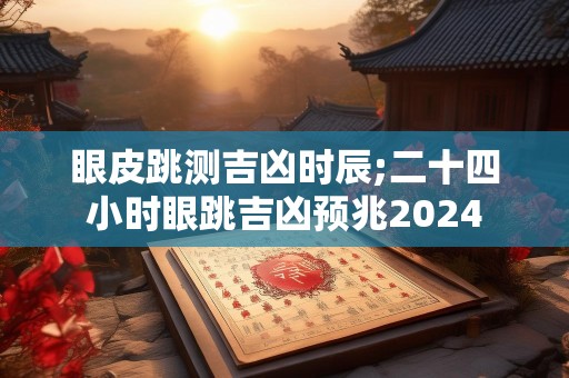 眼皮跳测吉凶时辰;二十四小时眼跳吉凶预兆2024