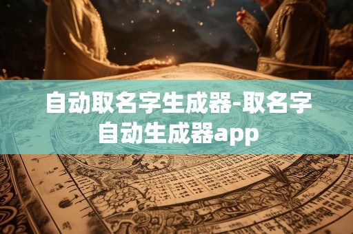 自动取名字生成器-取名字自动生成器app