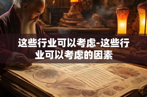 这些行业可以考虑-这些行业可以考虑的因素