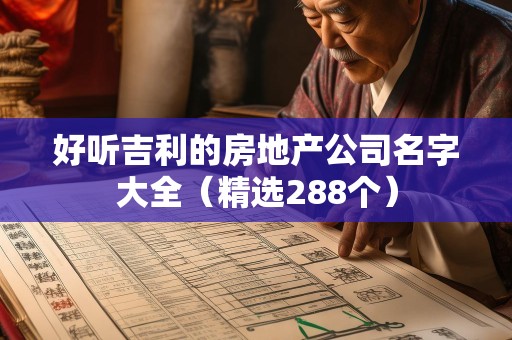 好听吉利的房地产公司名字大全（精选288个）