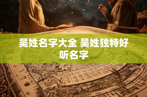 吴姓名字大全 吴姓独特好听名字