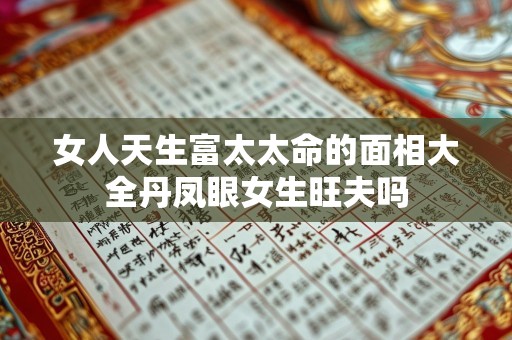 女人天生富太太命的面相大全丹凤眼女生旺夫吗
