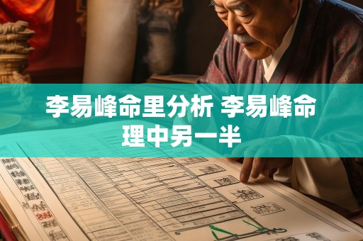 李易峰命里分析 李易峰命理中另一半