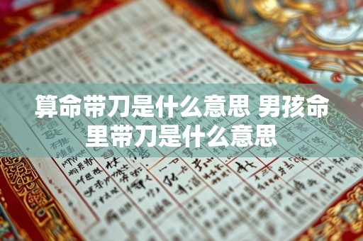 算命带刀是什么意思 男孩命里带刀是什么意思
