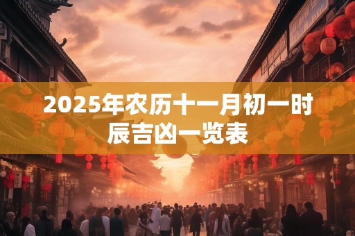 2025年农历十一月初一时辰吉凶一览表