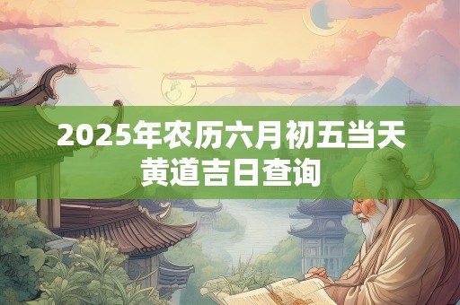 2025年农历六月初五当天黄道吉日查询