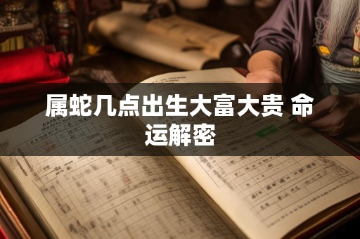 属蛇几点出生大富大贵 命运解密