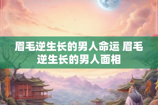 眉毛逆生长的男人命运 眉毛逆生长的男人面相