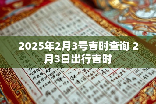 2025年2月3号吉时查询 2月3日出行吉时