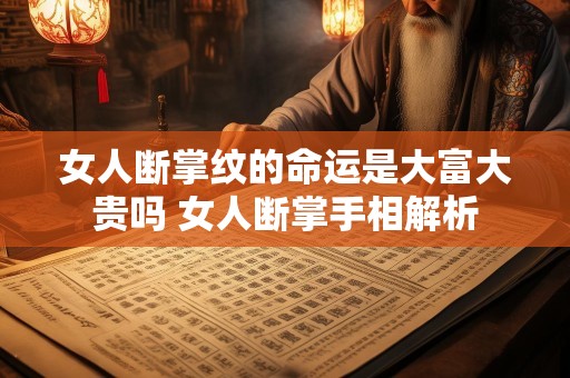 女人断掌纹的命运是大富大贵吗 女人断掌手相解析