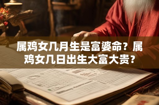 属鸡女几月生是富婆命？属鸡女几日出生大富大贵？