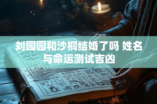 刘园园和沙桐结婚了吗 姓名与命运测试吉凶