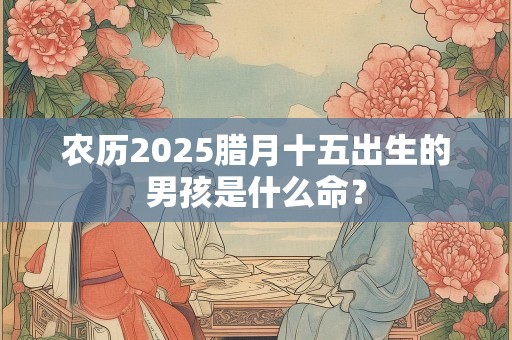 农历2025腊月十五出生的男孩是什么命？
