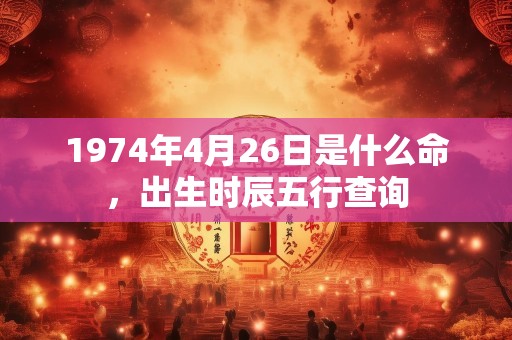 1974年4月26日是什么命，出生时辰五行查询