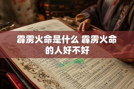 霹雳火命是什么 霹雳火命的人好不好
