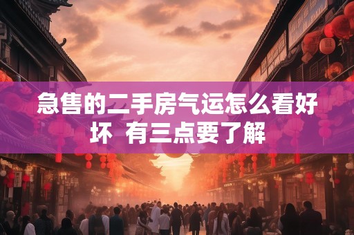 急售的二手房气运怎么看好坏  有三点要了解