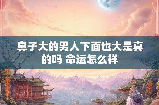 鼻子大的男人下面也大是真的吗 命运怎么样