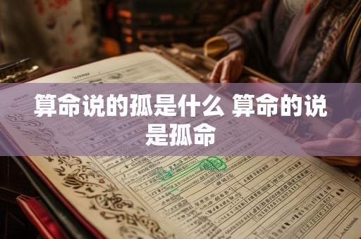 算命说的孤是什么 算命的说是孤命